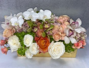 orchid party long centerpiece 